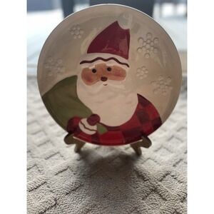 Hallmark 10‎ 1/2  Serving Platter or Cookie for Santa Plate, Ivory, Green, White